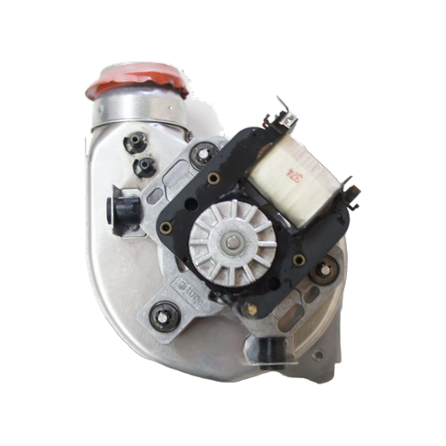 Ventilador Saunier Duval SD Thema F 23 E — Ref. 057080, repuesto original sobre fondo blanco