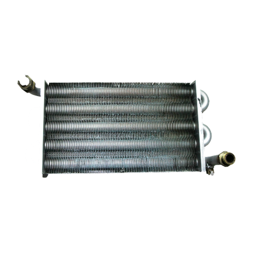 Intercambiador Primario Junkers Cerastar Comfort Bajo NOX ZWN25 8MFA — Ref. 8716106686, repuesto fotografiado sobre fondo blanco