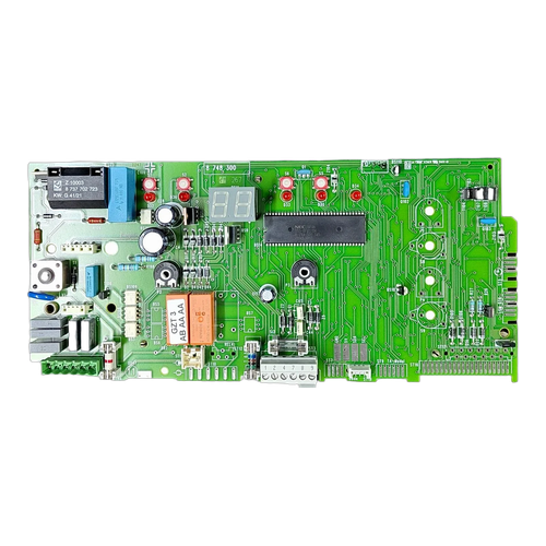Placa Electrónica Junkers Eurostar ZWE 24-3 MFAD — Ref. 87483002670, fotografía del repuesto sobre fondo blanco