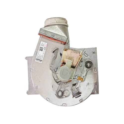 Ventilador Saunier Duval Isofast F28 E1 — Ref. RLA108/4200A80-3030LH-570, repuesto original sobre fondo blanco