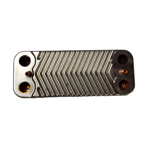 Intercambiador de Placas Chaffoteaux Elexia — Ref. 61302409-01, repuesto fotografiado sobre fondo blanco
