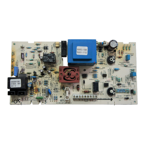 Placa Electrónica Junkers ZW23 KE23 Euroline Atmosferica — Ref. 87083002120, repuesto original sobre fondo blanco