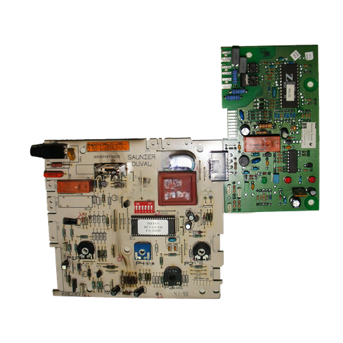 Placa Electrónica Saunier Duval Thema F23E — Ref. 05741000, repuesto fotografiado sobre fondo blanco