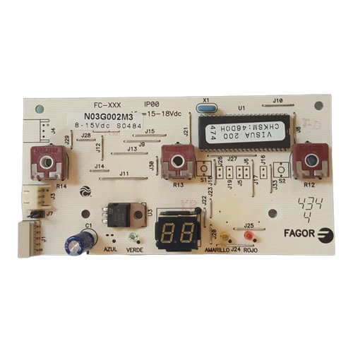 Placa Electrónica Fagor Super Compact Calentador — Ref. N03G002M3, fotografía del repuesto sobre fondo blanco